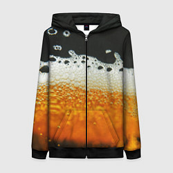 Толстовка на молнии женская ТЕМНОЕ ПИВО, цвет: 3D-черный