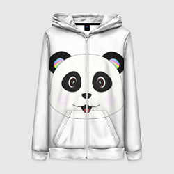 Толстовка на молнии женская Panda, цвет: 3D-белый