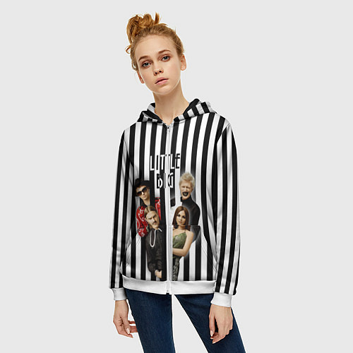 Женская толстовка на молнии Литтл Биг / 3D-Белый – фото 3