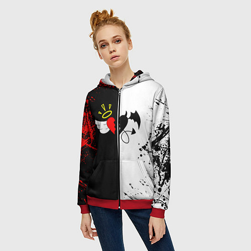 Женская толстовка на молнии Payton Moormeier спина / 3D-Красный – фото 3