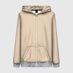 Толстовка на молнии женская Бежевая Маска, цвет: 3D-меланж