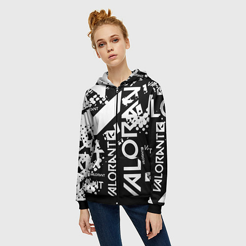 Женская толстовка на молнии Valorant / 3D-Черный – фото 3