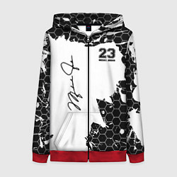 Толстовка на молнии женская Michael Jordan 23, цвет: 3D-красный