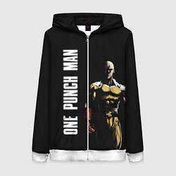 Толстовка на молнии женская One Punch Man, цвет: 3D-белый