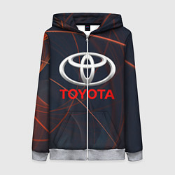 Толстовка на молнии женская TOYOTA, цвет: 3D-меланж