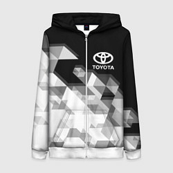 Толстовка на молнии женская TOYOTA, цвет: 3D-белый