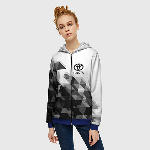 Женская толстовка на молнии TOYOTA / 3D-Синий – фото 3