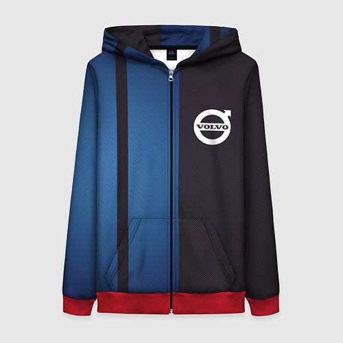 Женская толстовка на молнии VOLVO / 3D-Красный – фото 1