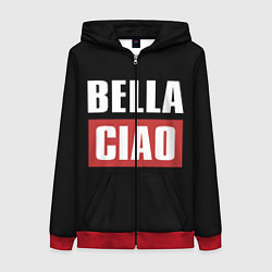 Толстовка на молнии женская Bella Ciao, цвет: 3D-красный