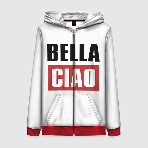 Женская толстовка на молнии Bella Ciao / 3D-Красный – фото 1