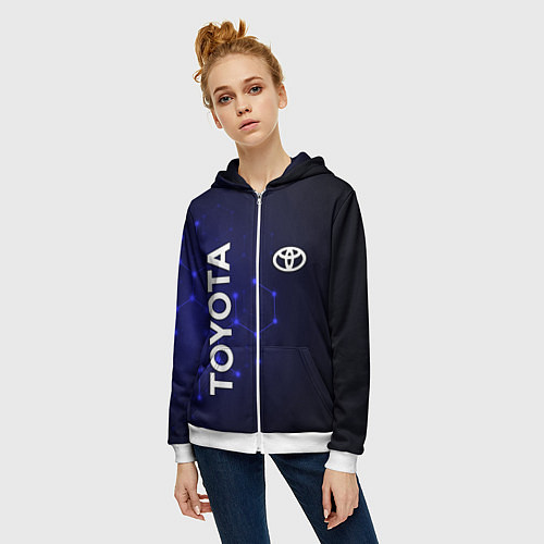 Женская толстовка на молнии TOYOTA / 3D-Белый – фото 3