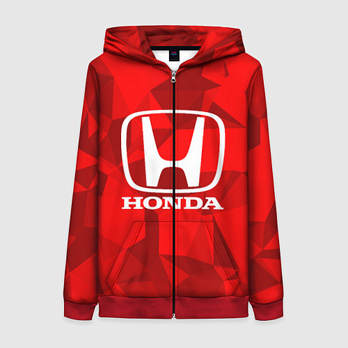 Женская толстовка на молнии HONDA / 3D-Красный – фото 1