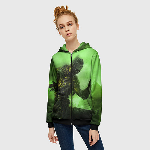 Женская толстовка на молнии DARK SOULS / 3D-Черный – фото 3