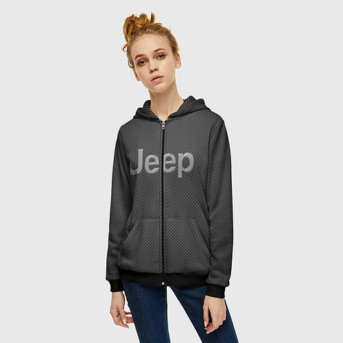 Женская толстовка на молнии JEEP / 3D-Черный – фото 3