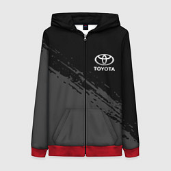 Толстовка на молнии женская TOYOTA, цвет: 3D-красный