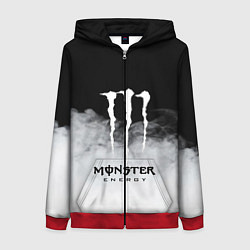 Толстовка на молнии женская MONSTER ENERGY BLACK, цвет: 3D-красный