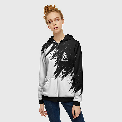 Женская толстовка на молнии Sabaton / 3D-Черный – фото 3