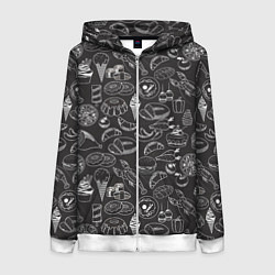 Женская толстовка на молнии Еда