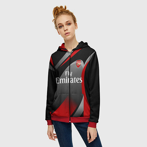 Женская толстовка на молнии ARSENAL UNIFORM / 3D-Красный – фото 3