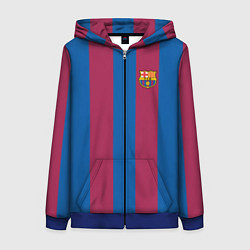 Толстовка на молнии женская FC Barcelona 2021, цвет: 3D-синий