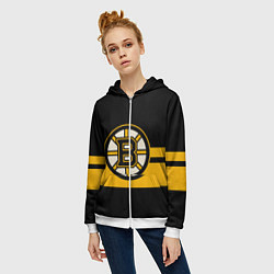 Толстовка на молнии женская BOSTON BRUINS NHL, цвет: 3D-белый — фото 2