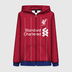 Толстовка на молнии женская Liverpool FC, цвет: 3D-синий
