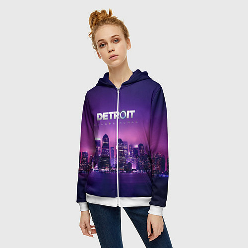 Женская толстовка на молнии Detroit Become Human S / 3D-Белый – фото 3