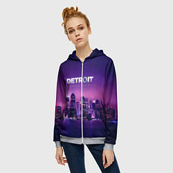 Толстовка на молнии женская Detroit Become Human S, цвет: 3D-меланж — фото 2