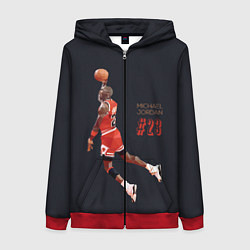 Толстовка на молнии женская MICHAEL JORDAN, цвет: 3D-красный