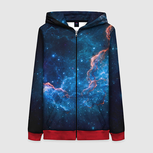 Женская толстовка на молнии Туманность / 3D-Красный – фото 1