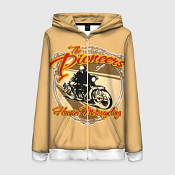 Толстовка на молнии женская Hoosier Motorcycling, цвет: 3D-белый