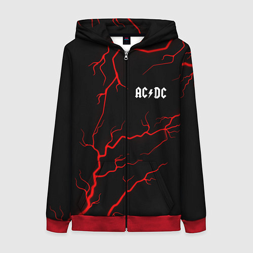 Женская толстовка на молнии AC DС / 3D-Красный – фото 1
