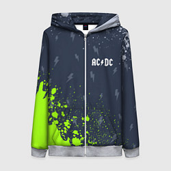 Толстовка на молнии женская AC DС, цвет: 3D-меланж