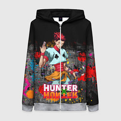 Толстовка на молнии женская Хисока Hunter x Hunter, цвет: 3D-меланж