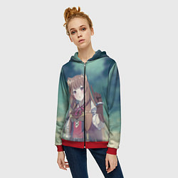 Толстовка на молнии женская Рафталия, цвет: 3D-красный — фото 2