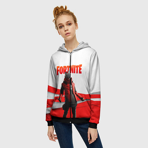 Женская толстовка на молнии FORTNITE / 3D-Черный – фото 3