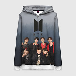 Толстовка на молнии женская BTS Forest, цвет: 3D-белый
