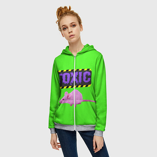 Женская толстовка на молнии Toxic / 3D-Меланж – фото 3