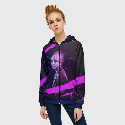 Женская толстовка на молнии BTS / 3D-Синий – фото 3
