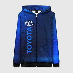Толстовка на молнии женская TOYOTA ТОЙОТА, цвет: 3D-черный
