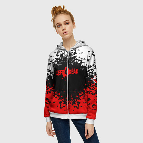 Женская толстовка на молнии Left 4 Dead / 3D-Белый – фото 3