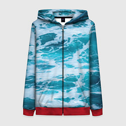 Женская толстовка на молнии Вода волны пена море