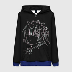 Толстовка на молнии женская Re:Zero, цвет: 3D-синий