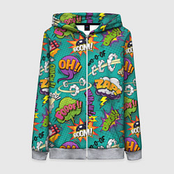 Женская толстовка на молнии Pop art comics