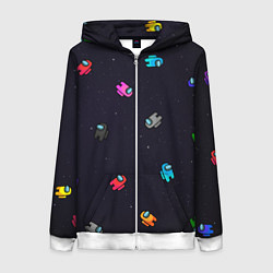 Толстовка на молнии женская Among Us, цвет: 3D-белый