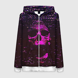 Толстовка на молнии женская Phonk Skull, цвет: 3D-белый