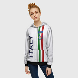 Толстовка на молнии женская СБОРНАЯ ИТАЛИИ, цвет: 3D-черный — фото 2