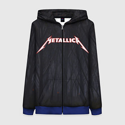 Толстовка на молнии женская Metallica, цвет: 3D-синий