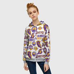 Толстовка на молнии женская LAKERS LOGO, цвет: 3D-меланж — фото 2