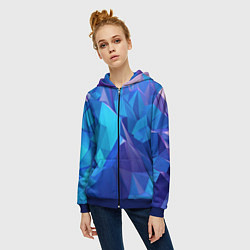 Толстовка на молнии женская NEON CRYSTALLS, цвет: 3D-синий — фото 2